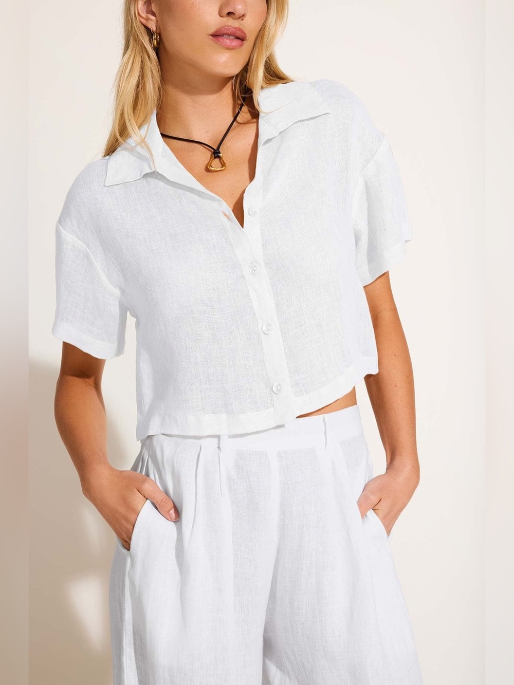 Vitamin A Linen Hana Crop Top